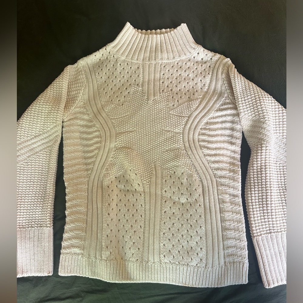 & Other Stories cream chunky knit turtleneck sweater sz L